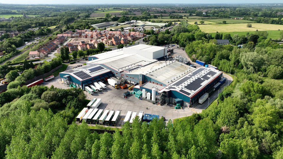 Aerial shot of manufacturing location